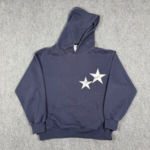 Aelfric Eden Star Color Contrast Oversized Pullover Hoodie Blue Size Small 0236
